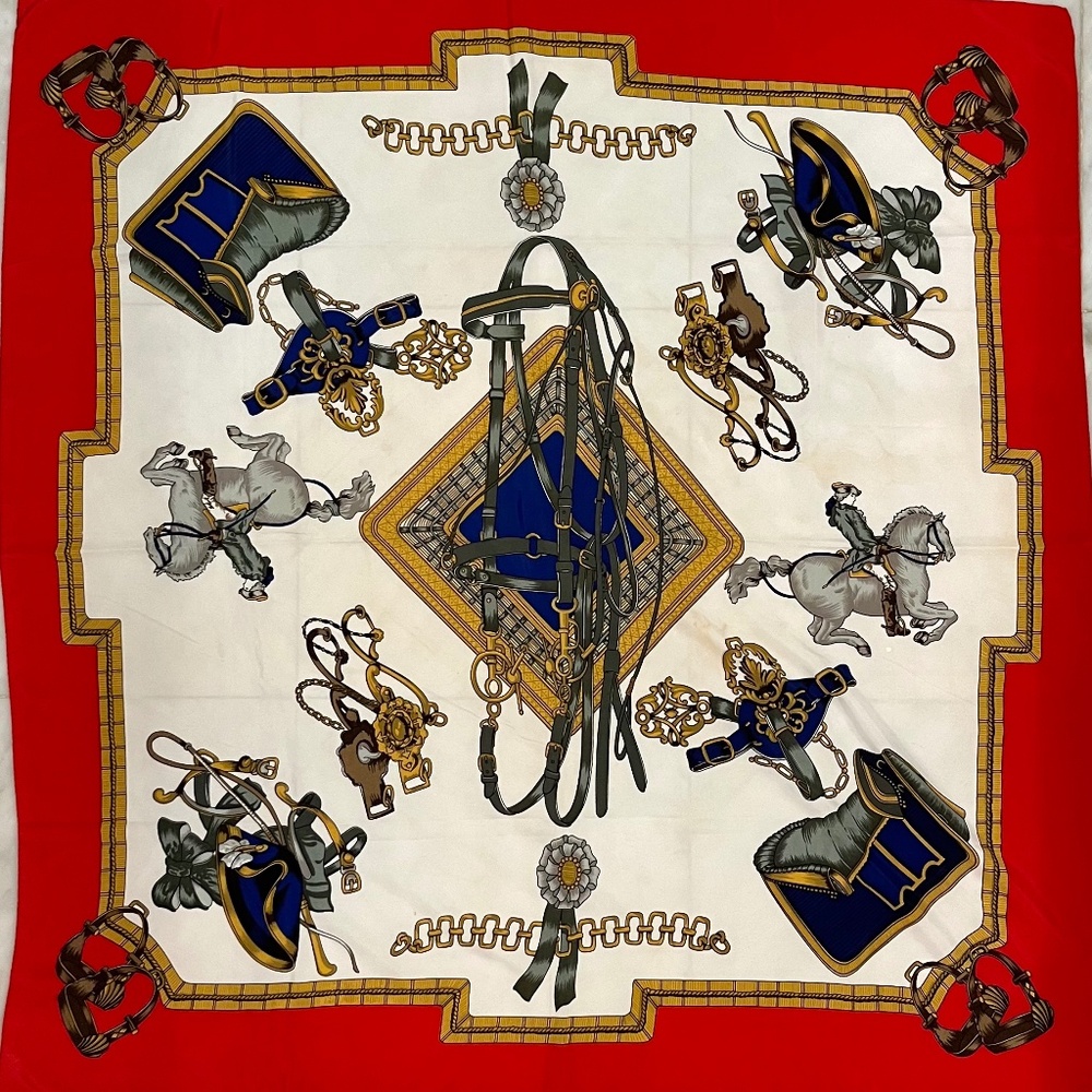 Scarf Equestrian 36"x 36" 100% Silk Seta